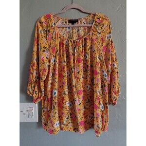 Lane Bryant  Tops Blouse Women's Size 16 Floral ,Rayón  Soft, 20.5 Inch Of Armp